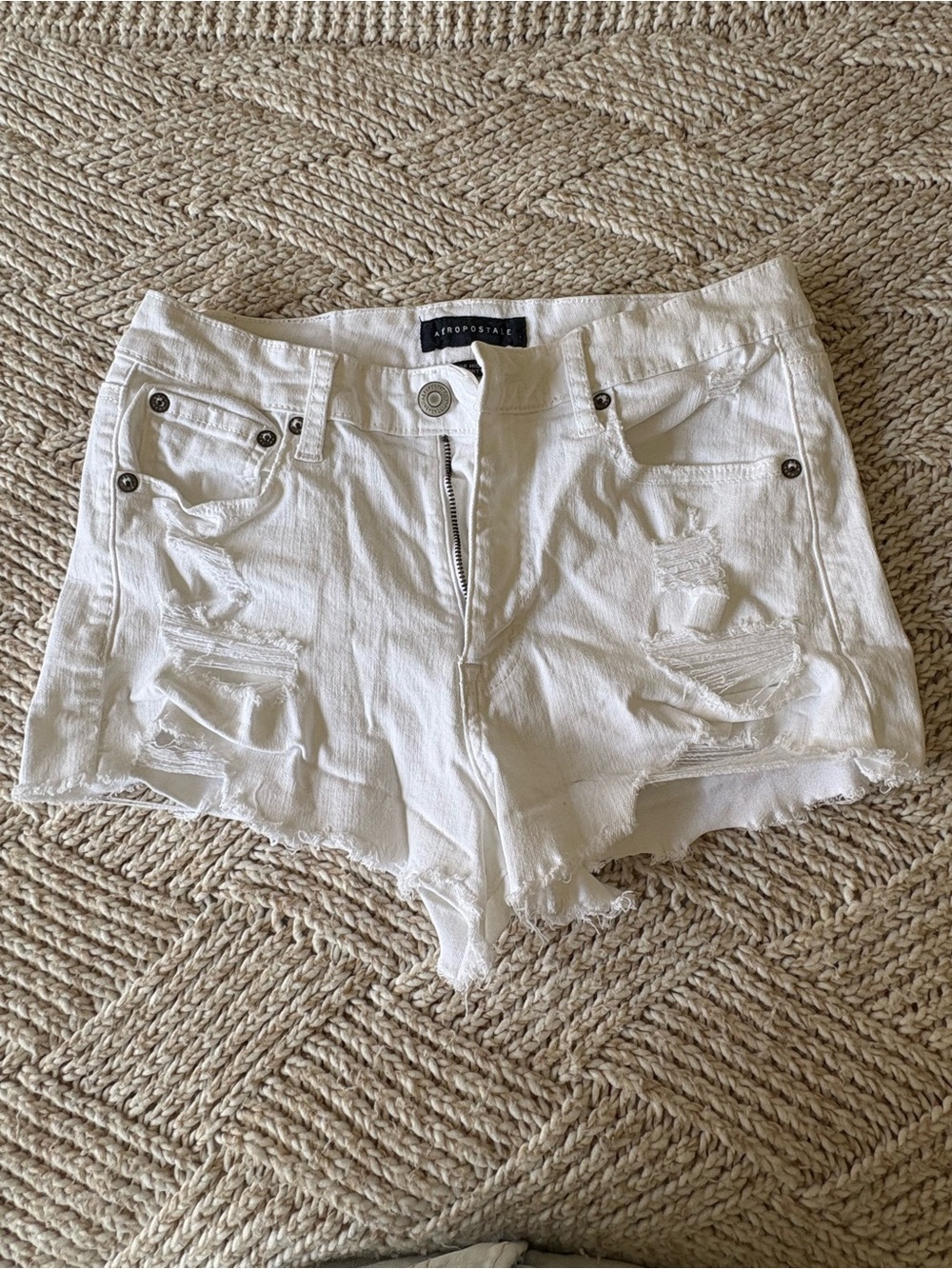 *3 for 20* Aeropostale White Ripped Denim Cutoff Shorts